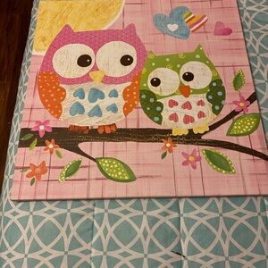 Oopsy Daisy too Fine Wall Art for Kids Lori Siebert OWL PAIR Love Nature